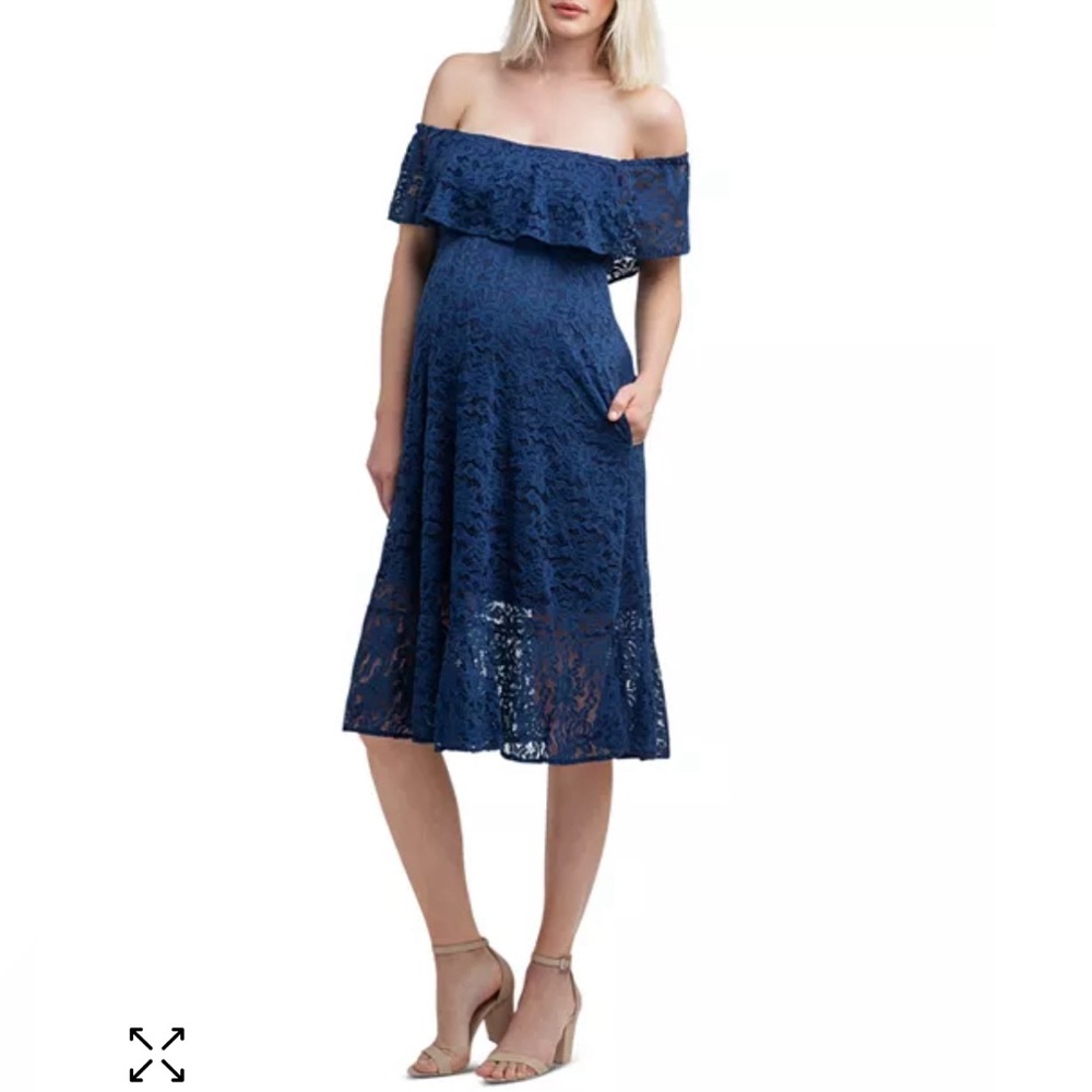 Nom Maternity Lucia Lace Off-the-Shoulder Maternity Dress size M